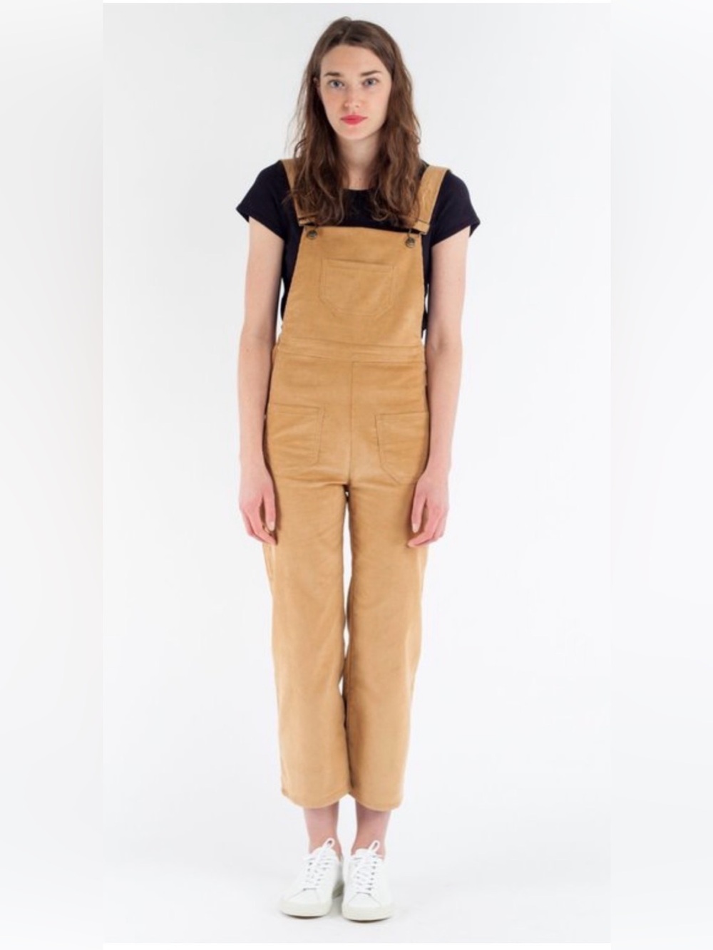 Lykke Wullf Tan Corduroy Overalls - Straight Leg